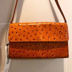 Dkny Faux Ostrich Butterscotch Handbag